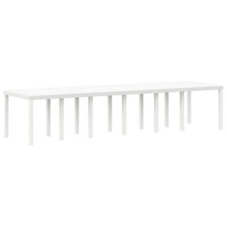 Havemøbel bord i polyrattan - hvid, 350 × 100 × 74 cm