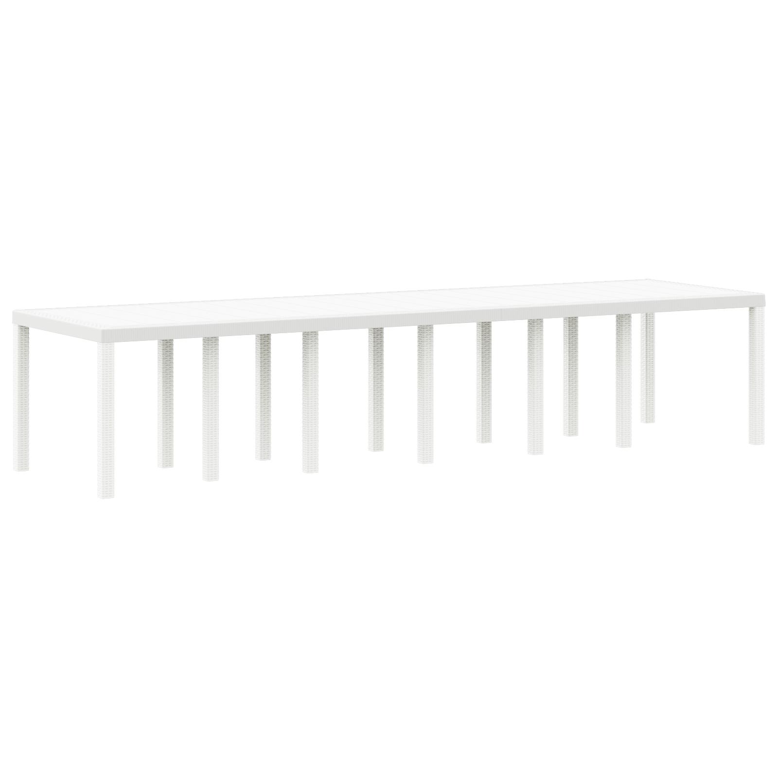 Havemøbel bord i polyrattan - hvid, 350 × 100 × 74 cm Havemøbel bord i polyrattan - hvid, 350 × 100 × 74 cm