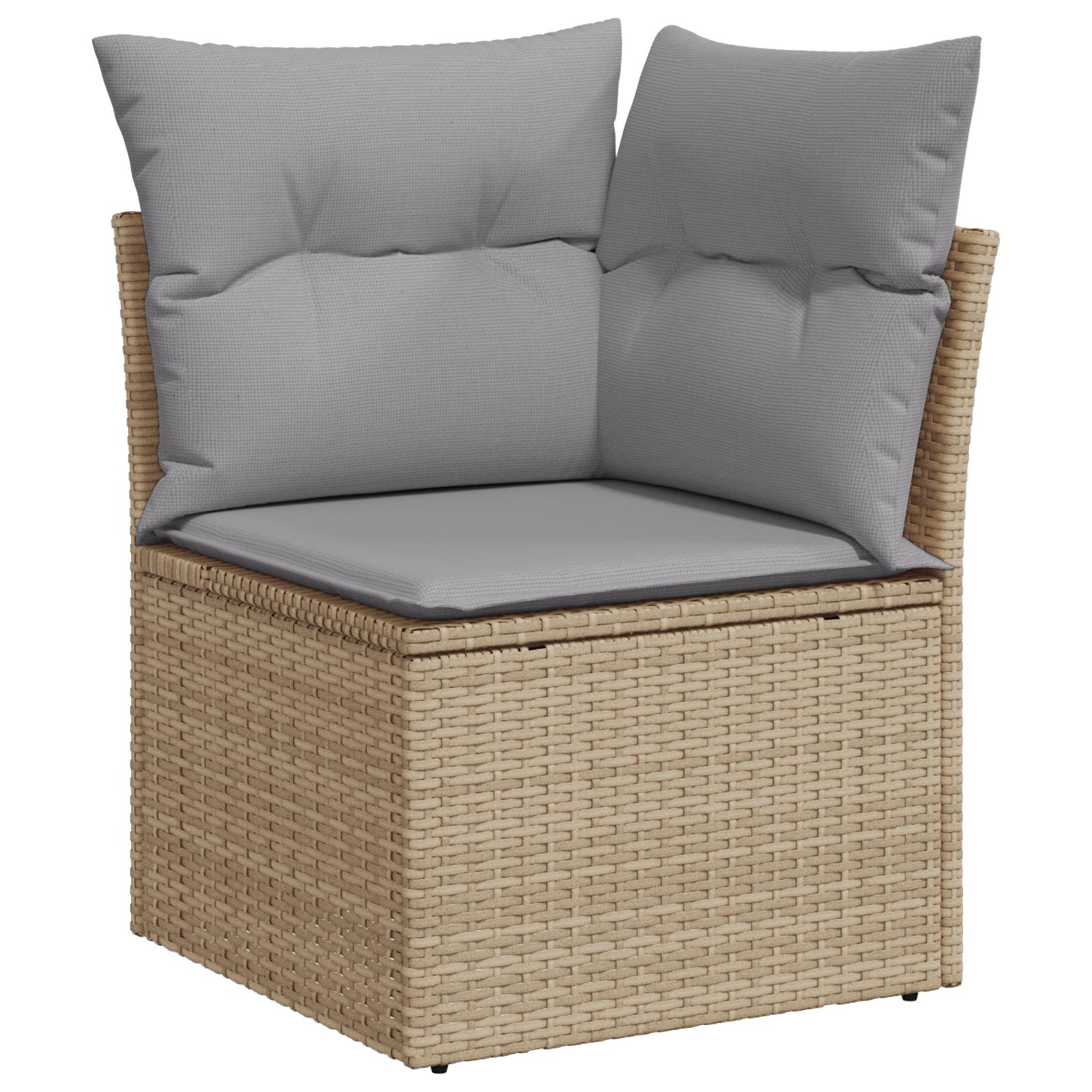 Modulært havesofa-sæt i beige polyrattan - 8 dele med højdejusterbart bord Modulært havesofa-sæt i beige polyrattan - 8 dele med højdejusterbart bord