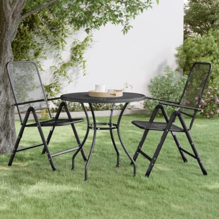 Rundt havebord Ø80 × 72 cm i strækmetalnet - antracitgrå