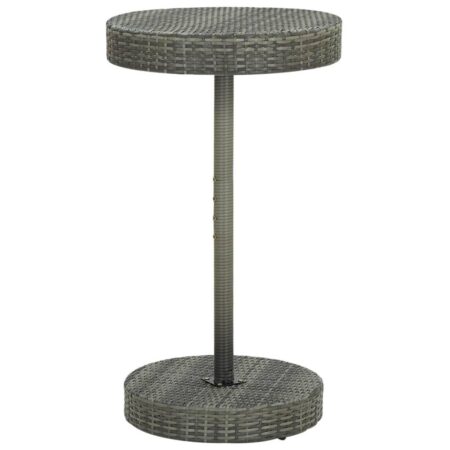 Rundt havebord i polyrattan - grå, 60,5 × 106 cm
