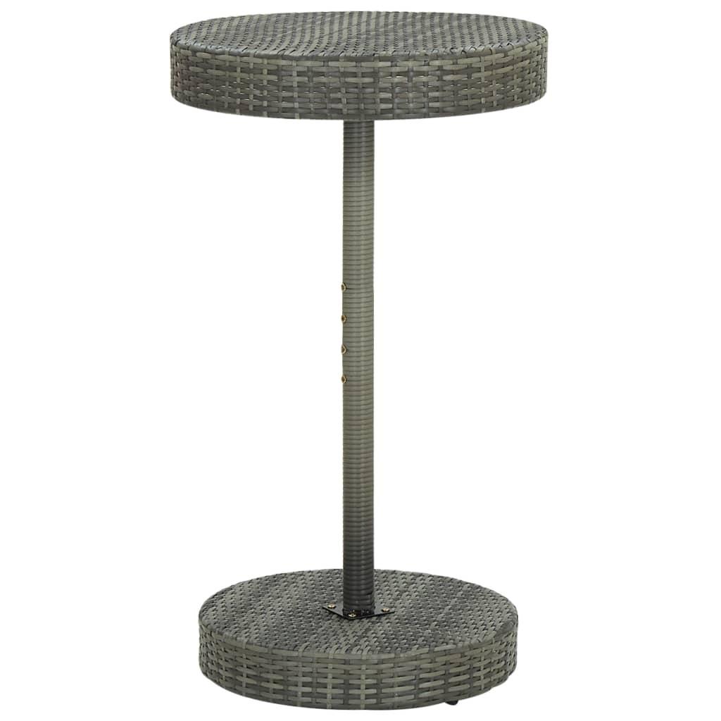 Rundt havebord i polyrattan - grå, 60,5 × 106 cm Rundt havebord i polyrattan - grå, 60,5 × 106 cm