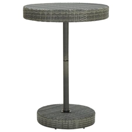 Rundt havebord i polyrattan - grå, 75,5 × 106 cm