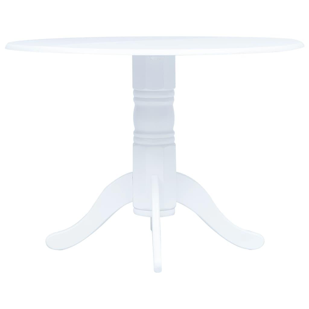 Rundt spisebord 106 cm - massivt gummitræ, hvid Rundt spisebord 106 cm - massivt gummitræ, hvid