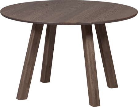Rundt spisebord WOOOD Tablo massivt egetræ Kashmir brun Ø120 cm H75 FSC mix