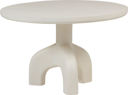 Rundt udendørs spisebord WOOOD Collection D120 cm, fiberforstærket polymer, UV-bestandig, naturlig