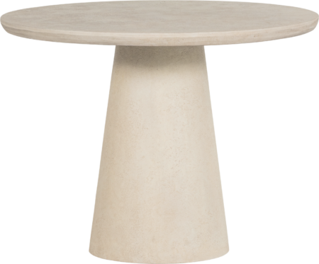 Rundt udendørs spisebord WOOOD Collection Ø100 cm, fiberarmeret beton, naturlig