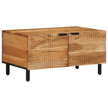 Sofabord 80×50×40 cm i massivt akacietræ med opbevaring