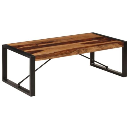 Sofabord i massivt akacietræ - 120 × 60 × 40 cm, industriel stil