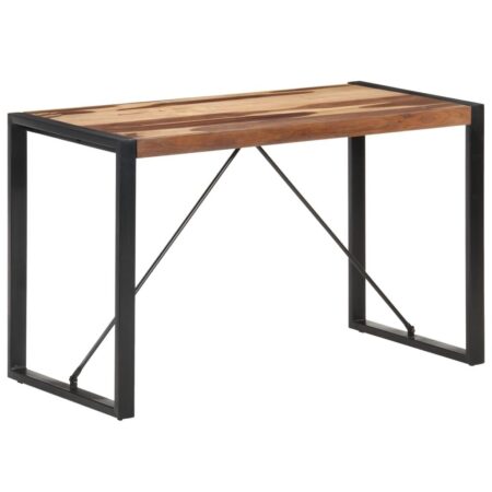 Spisebord 120 × 60 × 75 cm - massivt træ og stål, industrielt design