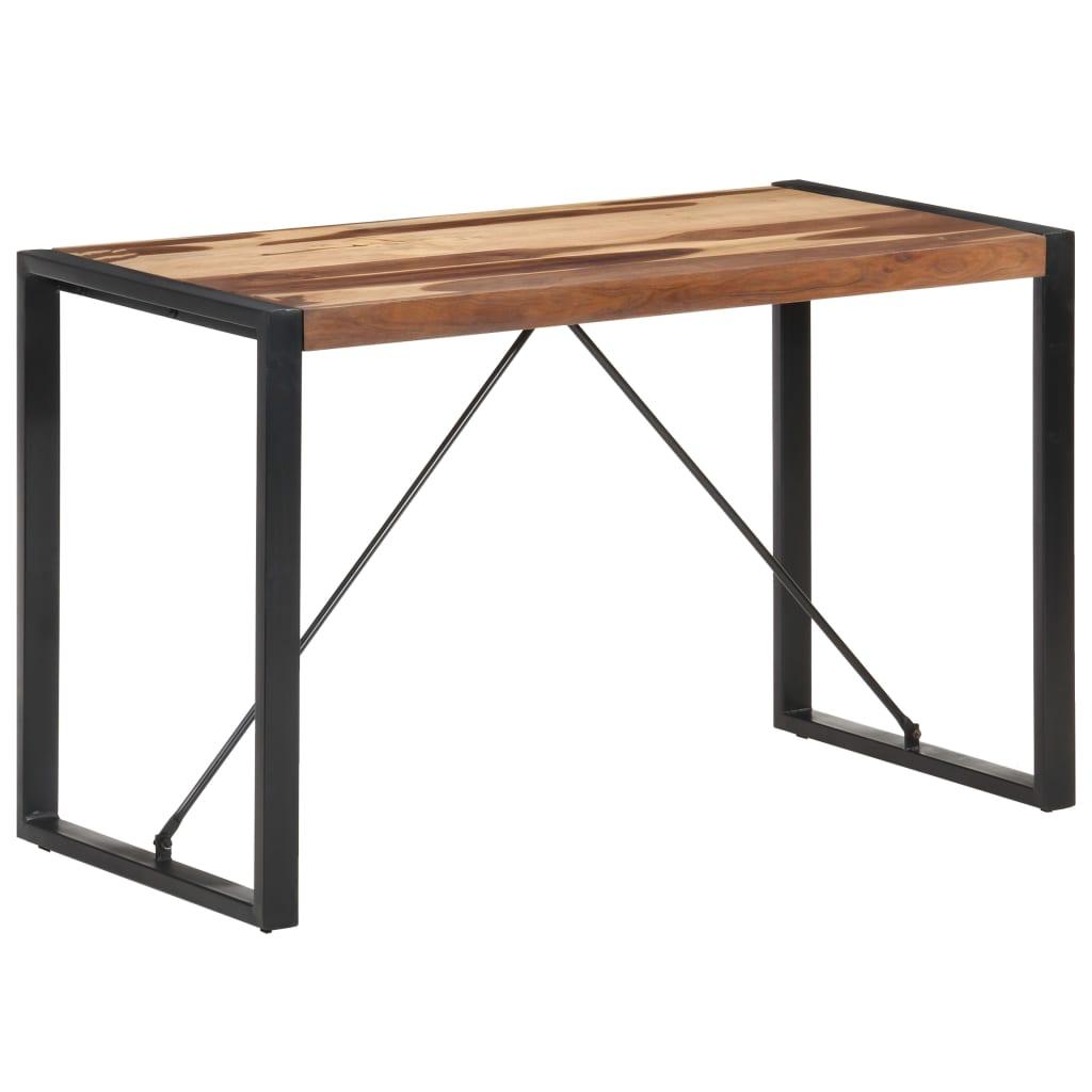 Spisebord 120 × 60 × 75 cm - massivt træ og stål, industrielt design Spisebord 120 × 60 × 75 cm - massivt træ og stål, industrielt design