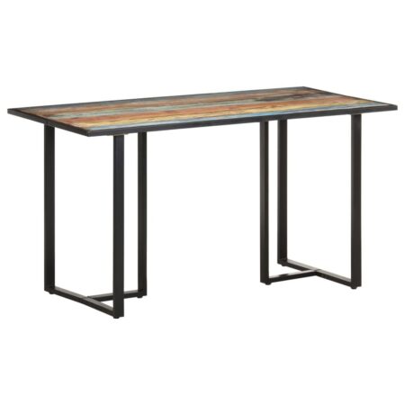 Spisebord 140 cm i massivt genanvendt træ - industrielt design