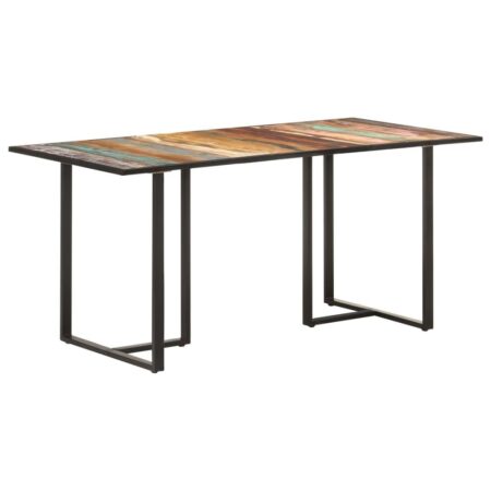 Spisebord 160 cm i massivt genbrugstræ - industrielt design