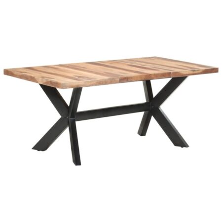 Spisebord 180 × 90 × 75 cm i massivt akacietræ - honningfarvet, industrielt design