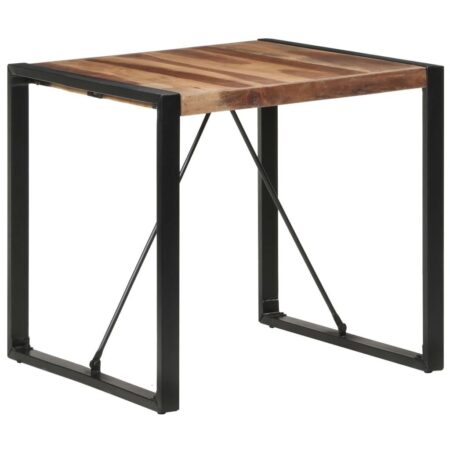 Spisebord i massivt træ - 80 × 80 × 75 cm, industrielt design