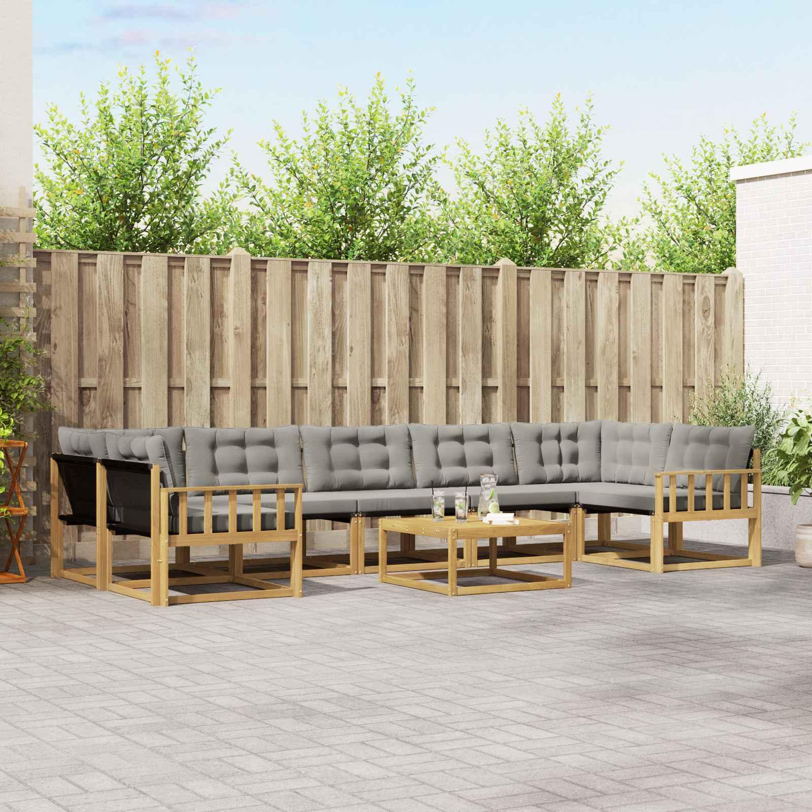 Udendørs modulær sofagruppe - 8 dele i hvid/lysegrå, bord 79 × 79 × 37 cm Udendørs modulær sofagruppe - 8 dele i hvid/lysegrå, bord 79 × 79 × 37 cm