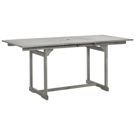Udtrækkeligt havebord i massivt akacietræ - grå, 120-170 × 80 × 75 cm