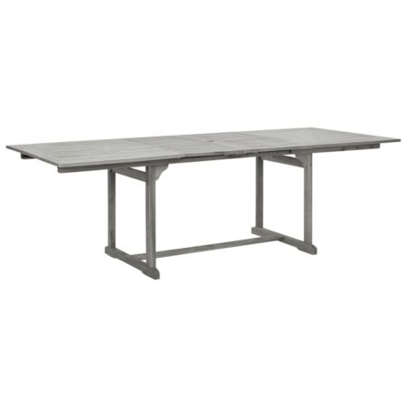 Udtræks-havebord i massivt akacietræ 160-240 × 100 × 75 cm - grå