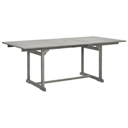Udtræks-havebord i massivt akacietræ, grå - (150-200) × 100 × 75 cm