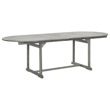 Udtræks-havebord i massivt akacietræ, grå - 160-240 × 100 × 75 cm