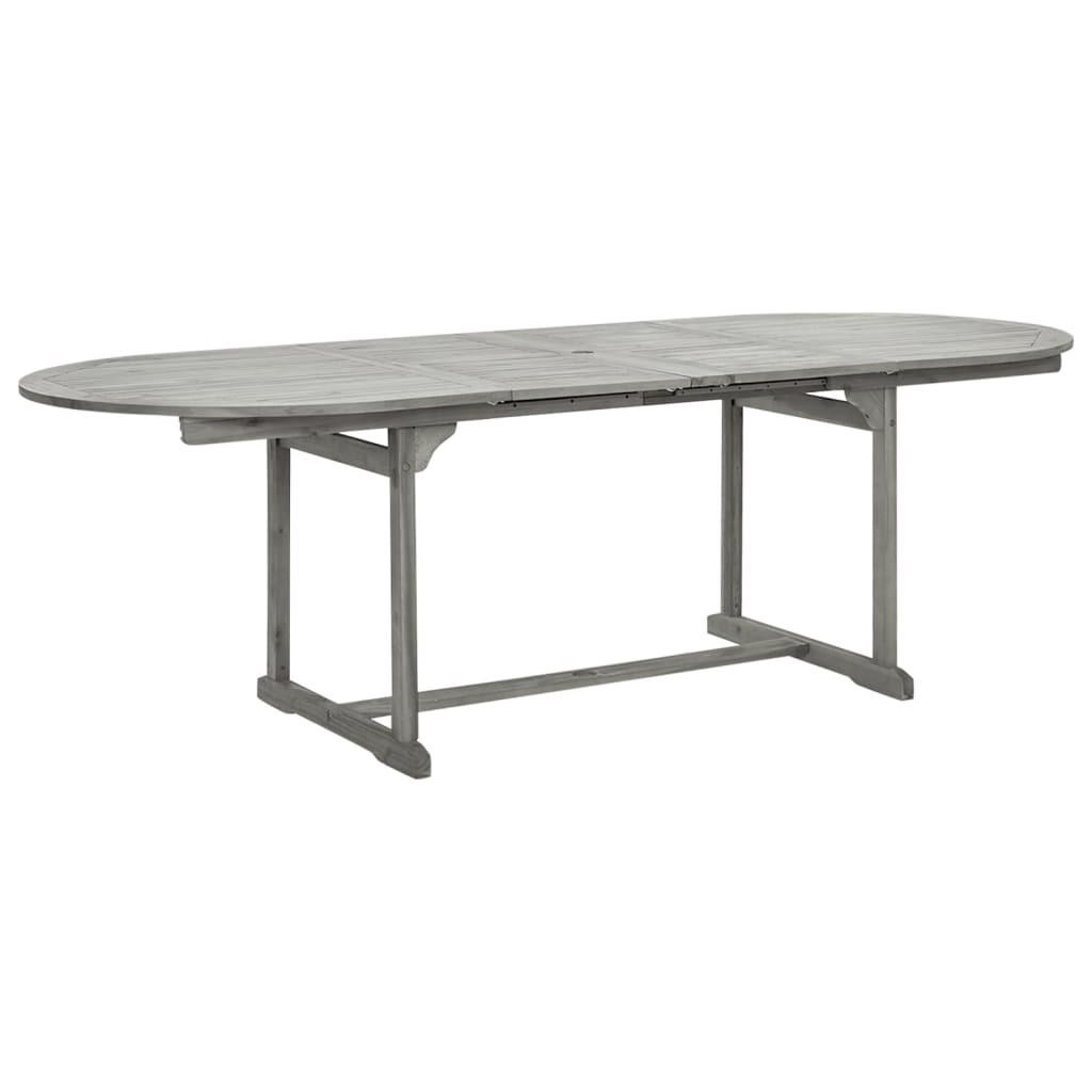 Udtræks-havebord i massivt akacietræ, grå - 160-240 × 100 × 75 cm Udtræks-havebord i massivt akacietræ, grå - 160-240 × 100 × 75 cm
