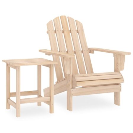Adirondack-havestol med bord - massivt grantræ