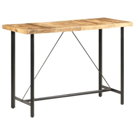 Barbord 150 × 70 × 107 cm i ru mangotræ - industrielt spisebord