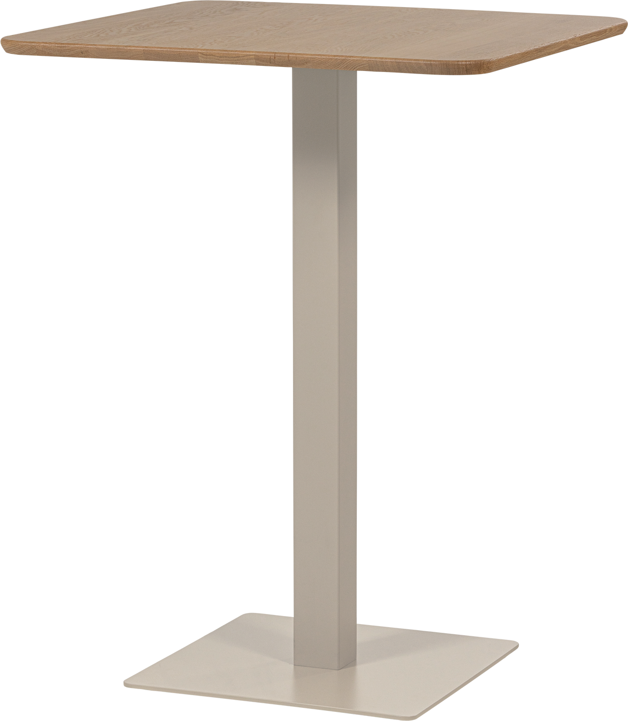 Barbord WOOOD Tablo, let børstet eg bordplade, pulverlakeret metalunderstel Dakar-grå, H107 cm, natur, FSC-certificeret Barbord WOOOD Tablo, let børstet eg bordplade, pulverlakeret metalunderstel Dakar-grå, H107 cm, natur, FSC-certificeret