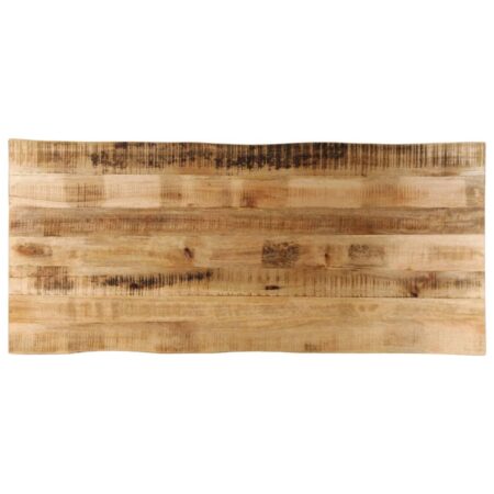 Bordplade 140 × 60 × 3,8 cm med naturlig kant - massivt ru mangotræ