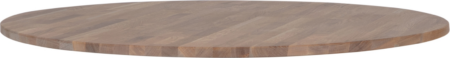 Bordplade WOOOD Tablo rund Ø120 cm, massivt egetræ, grå olie, FSC-certificeret, 2,4 cm