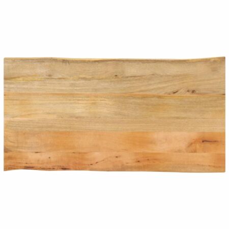 Bordplade i massivt mangotræ 100 x 60 x 2,5 cm med naturlig kant