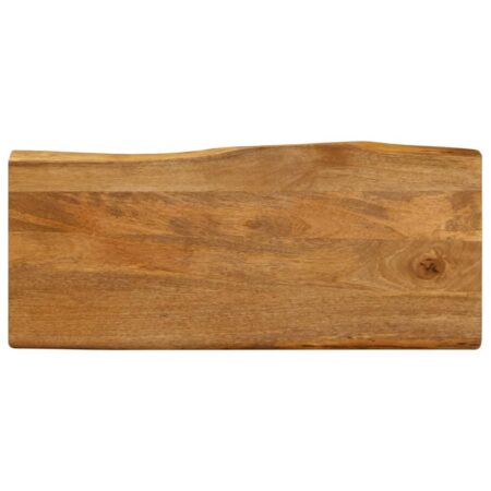 Bordplade i massivt mangotræ 100 × 40 × 3,8 cm - naturlig kant