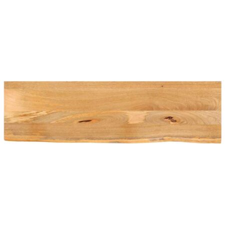 Bordplade i massivt mangotræ 110 x 30 x 3,8 cm med naturlig kant