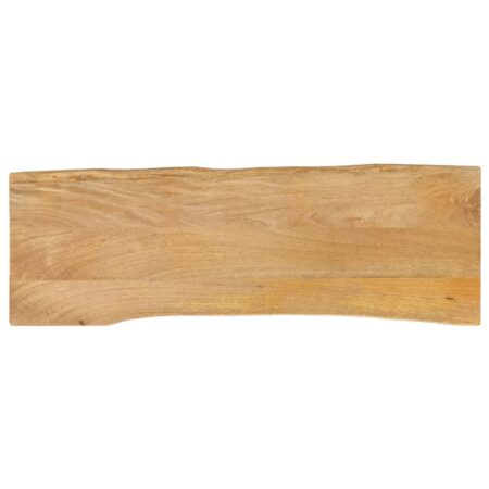 Bordplade i massivt mangotræ 110 x 40 x 2,5 cm med naturlig kant
