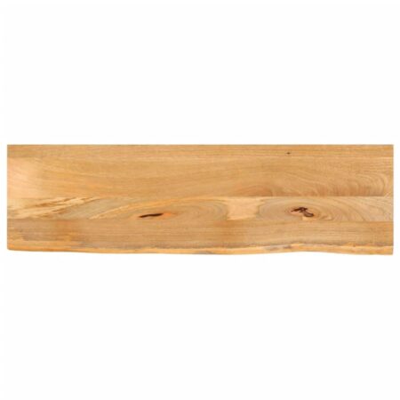 Bordplade i massivt mangotræ 120 x 30 x 3,8 cm med naturlig kant