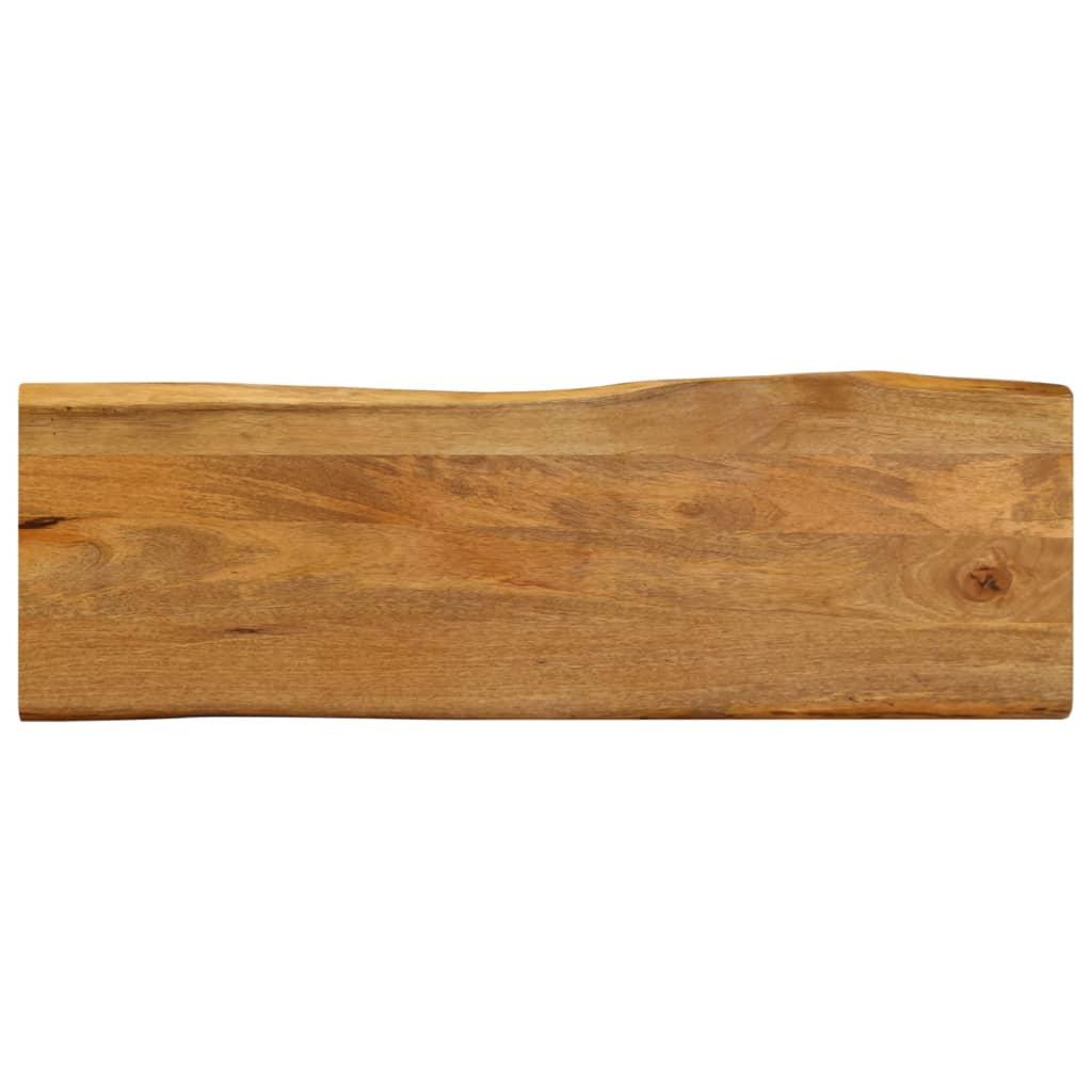Bordplade i massivt mangotræ 120 x 40 x 2,5 cm med naturlig kant Bordplade i massivt mangotræ 120 x 40 x 2,5 cm med naturlig kant