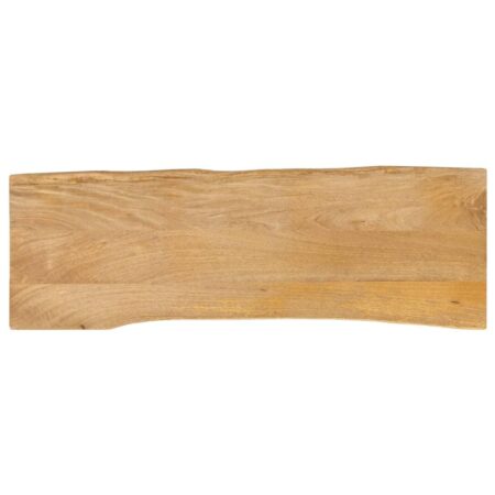 Bordplade i massivt mangotræ 140 x 40 x 2,5 cm med naturlig kant