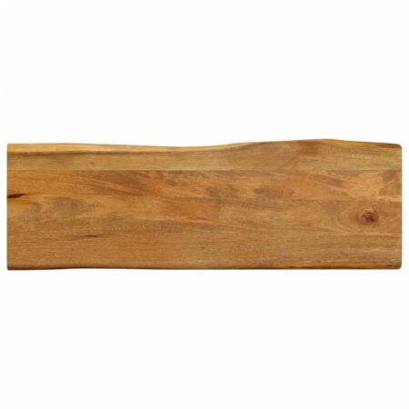 Bordplade i massivt mangotræ 140 x 40 x 3,8 cm med naturlig kant