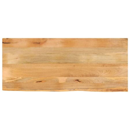 Bordplade i massivt mangotræ 140 x 60 cm med naturlig kant