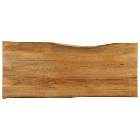 Bordplade i massivt mangotræ 140 x 60 x 2,5 cm med naturlig kant