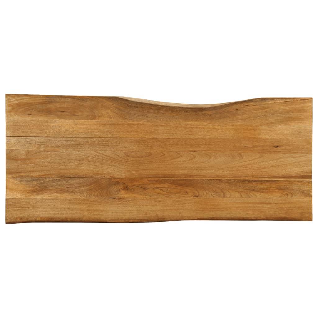 Bordplade i massivt mangotræ 140 x 60 x 2,5 cm med naturlig kant Bordplade i massivt mangotræ 140 x 60 x 2,5 cm med naturlig kant