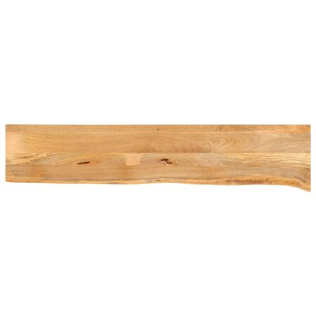 Bordplade i massivt mangotræ 160 x 20 x 3,8 cm med naturlig kant