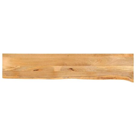Bordplade i massivt mangotræ 180 x 20 x 2,5 cm med naturlig kant