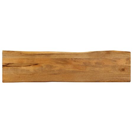 Bordplade i massivt mangotræ 180 x 40 x 3,8 cm med naturlig kant