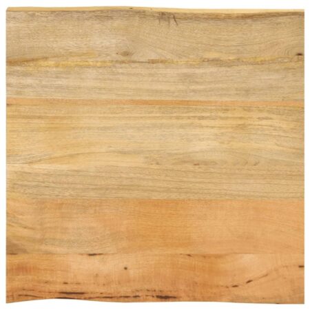 Bordplade i massivt mangotræ 40 x 40 x 3,8 cm med naturlig kant