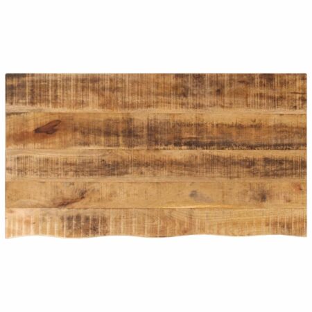 Bordplade i massivt ru mangotræ 110 x 60 x 3,8 cm med naturlig kant