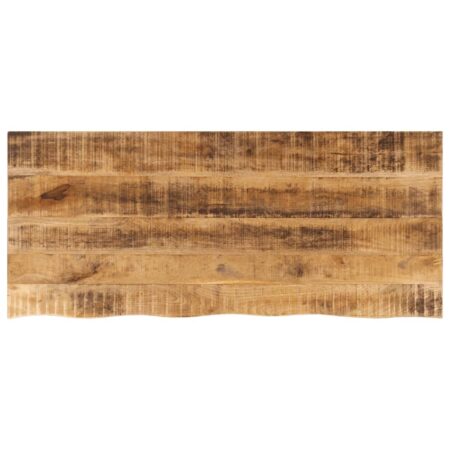 Bordplade i massivt ru mangotræ 140 x 60 x 2,5 cm med naturlig kant
