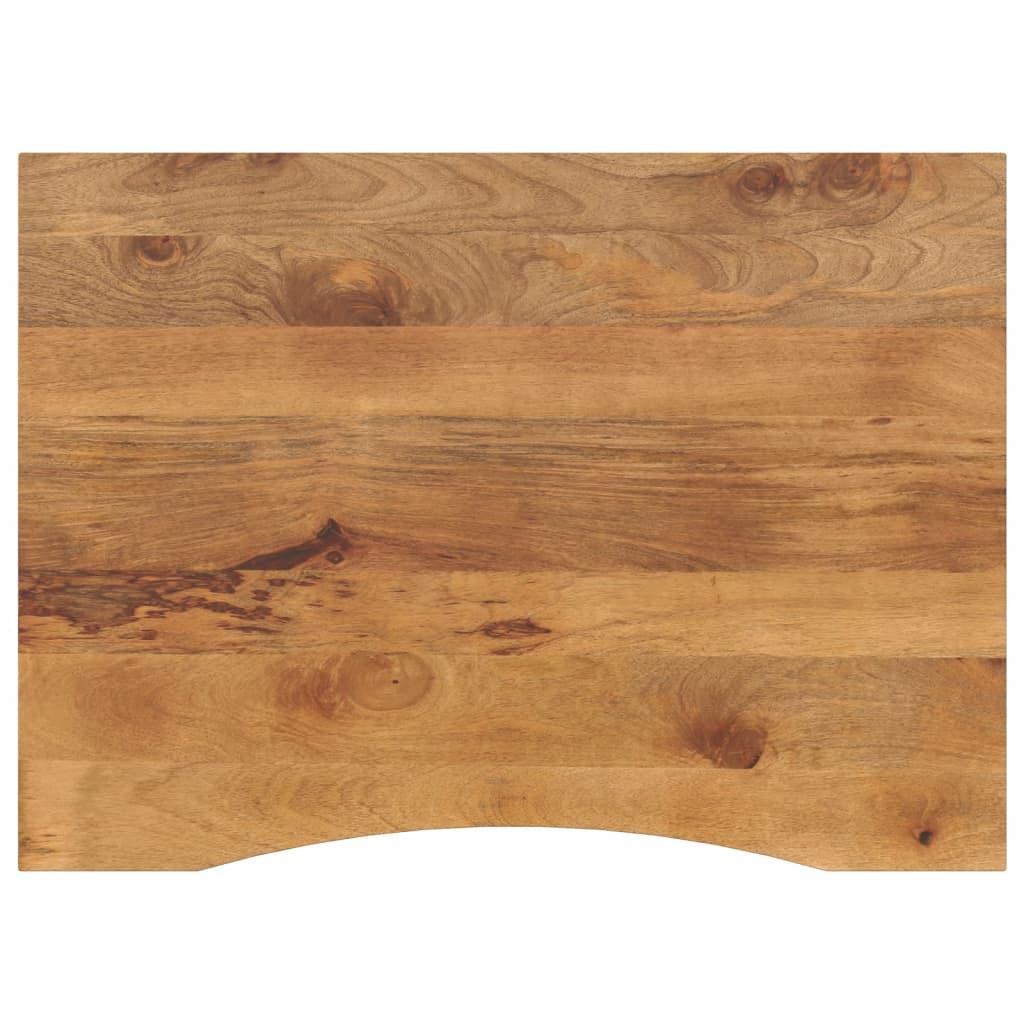Bordplade med kurvet forkant 100×80×2,5 cm - ru massivt mangotræ Bordplade med kurvet forkant 100×80×2,5 cm - ru massivt mangotræ