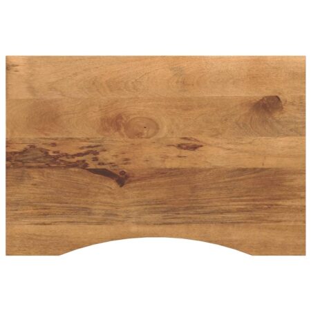 Bordplade med kurvet forkant 80×60×2,5 cm - ru massivt mangotræ