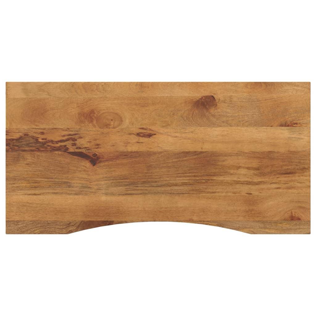 Bordplade med kurvet kant 120×60×2,5 cm - ru massivt mangotræ Bordplade med kurvet kant 120×60×2,5 cm - ru massivt mangotræ